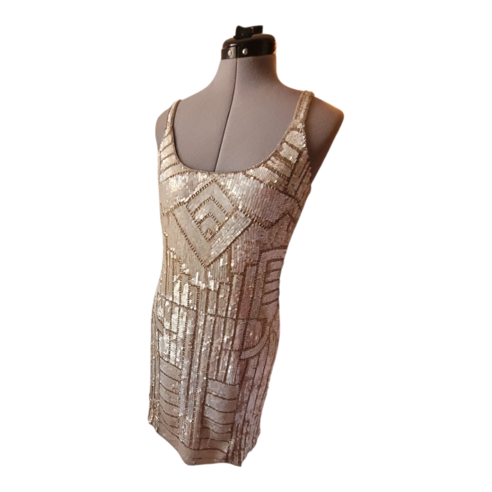 NWT Adrianna Papell Beaded/Sequin Tank Dress Size 2